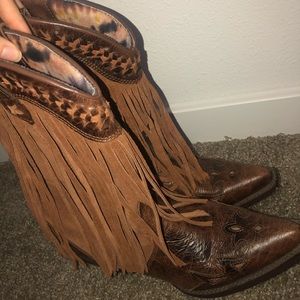 Fringe cowgirl boots